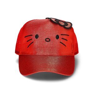 Hello Kitty Youth Girl's Metallic Red Graphic 3D Bow Snap-Back Cosplay Hat Cap